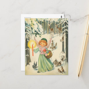 Cartão Postal Natais vintages Festivos Anjo