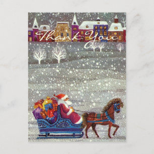 Cartão Postal natais vintages Obrigado