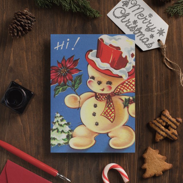 Cartão Postal Natais vintages Picture Snowman (Criador carregado)