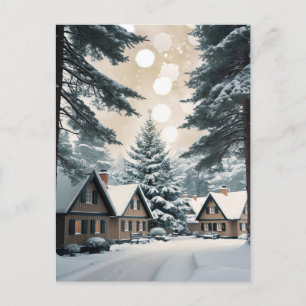 Cartão Postal Natais vintages se perguntam sobre a vila na flore