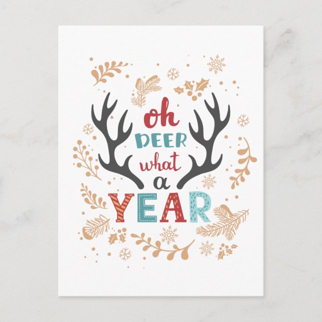 Cartão Postal Natal 2020 Oh Veado Que Pandemia De Um Ano (Frente)