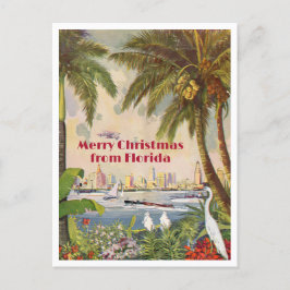 Cartão Postal Natal Antigo de Miami Feliz Natal da Flórida