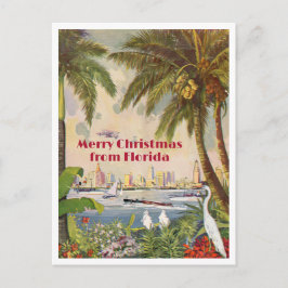 Cartão Postal Natal Antigo de Miami Feliz Natal da Flórida