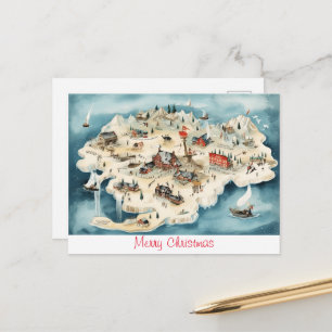 Cartão Postal Natal Antigo Feliz