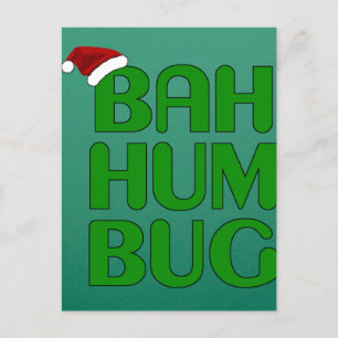 Cartão Postal Natal Bah Humbug Shirt Art-Xmas Papais noeis de Hu