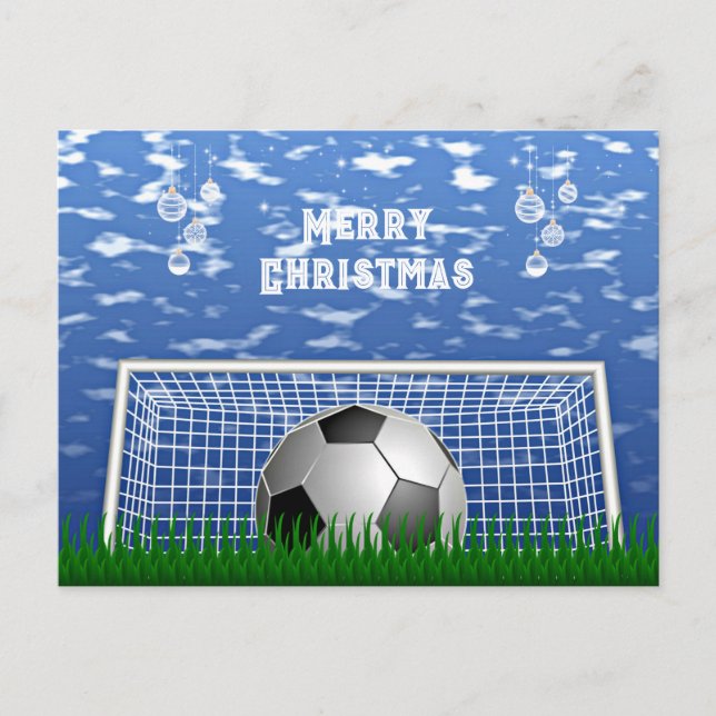 Cartão Postal Natal - .Bola e rede de futebol, (Frente)