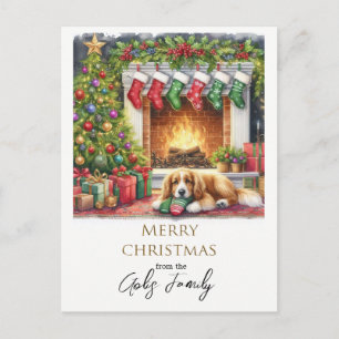 Cartão Postal Natal Cachorro Personalizado Férias