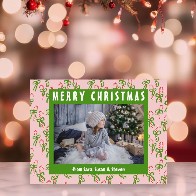 Cartão Postal Natal Candy Canes Xmas Feriado Foto PERSONALIZADA (Christmas Candy Canes Xmas Holiday CUSTOM Photo Postcard
)