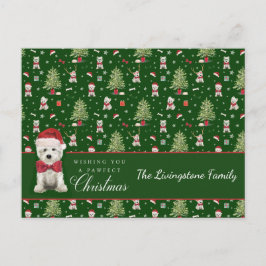 Cartão Postal Natal Caprichoso Westie Branco