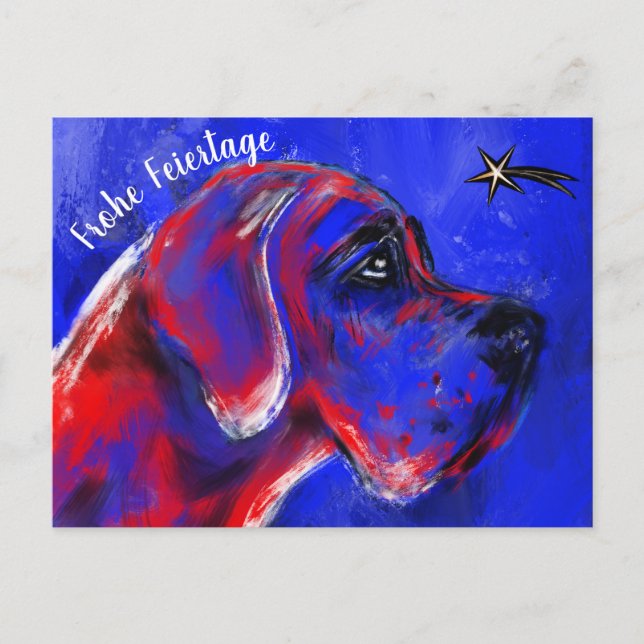 Cartão Postal Natal com Dogges Retrato (Frente)