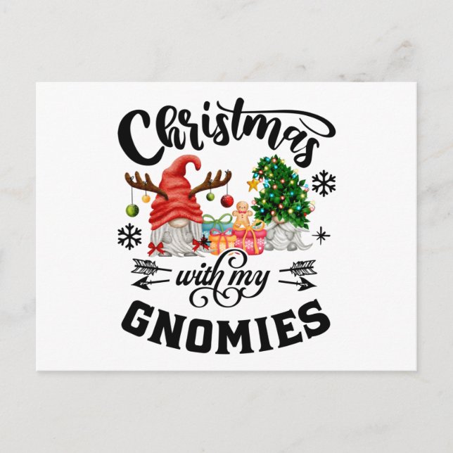 Cartão Postal Natal Com Meus Gnomos Gnome de Natal (Frente)