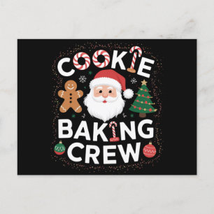 Cartão Postal Natal Cookie Baking Crew Family Natal