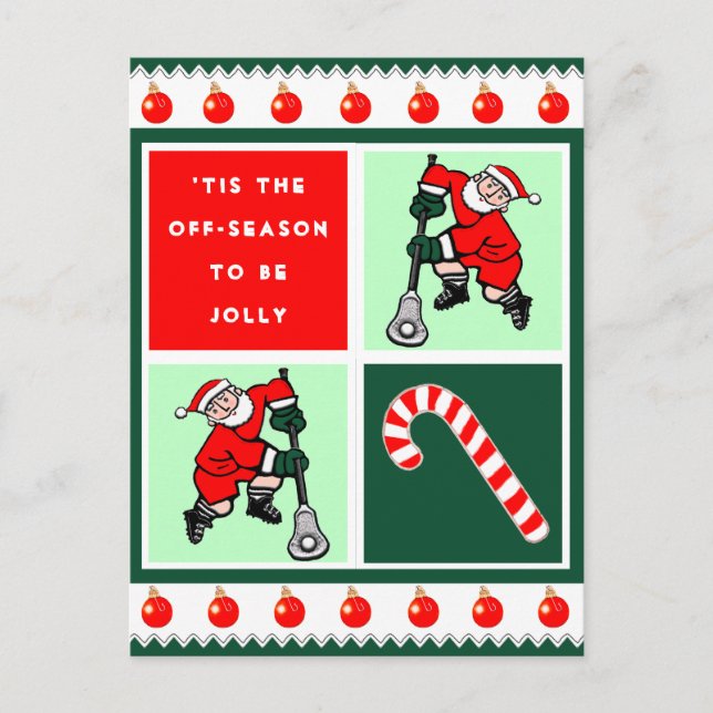 Cartão Postal Natal Criativo de Lacrosse (Frente)