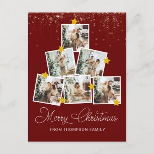 Cartão Postal Natal da Árvore de Natal Red 6 Moderno