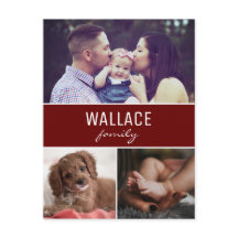 Natal da Colagem de Fotos Personalizada Vermelha