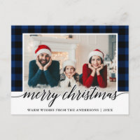 Natal da família da Xadrez azul da Calliografia