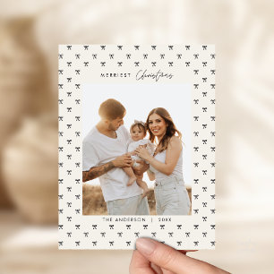 Cartão Postal Natal da família de padrões do Arco preto moderno