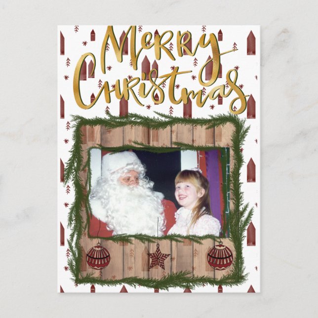 Cartão Postal Natal da Rússia Vermelha e Verde (Frente)