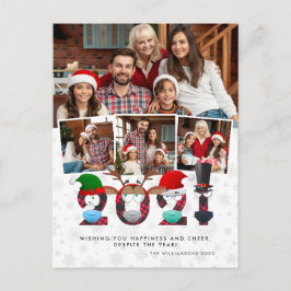 Cartão Postal Natal de 2021 | Rosto Engraçado Engraçado Máscaras