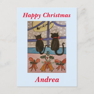 Cartão Postal Natal de Gato Negro