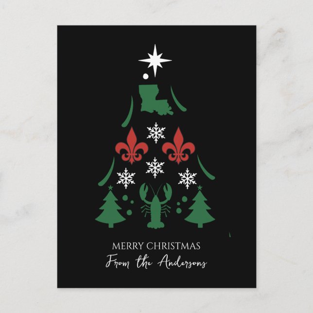 Cartão Postal Natal de Louisiana Cajun (Frente)