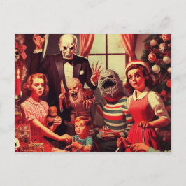 Cartão Postal Natal de Terror Retro