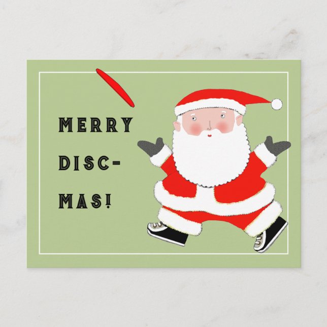 Cartão Postal Natal de Ultimate Frisbee (Frente)