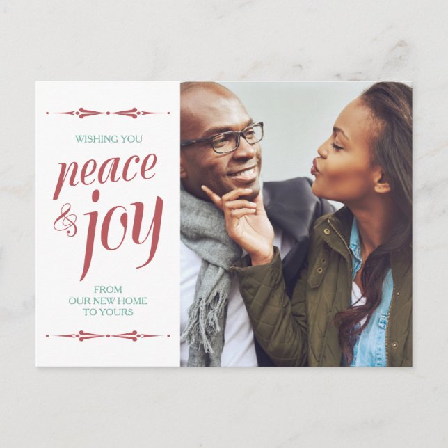 Cartão Postal Natal do Anúncio de Movimentação de Foto Moderna (Frente)