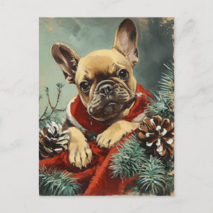 Cartão Postal Natal do Buldogue Francês