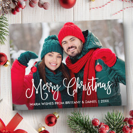 Cartão Postal Natal do Casal de Caligrafia Moderna