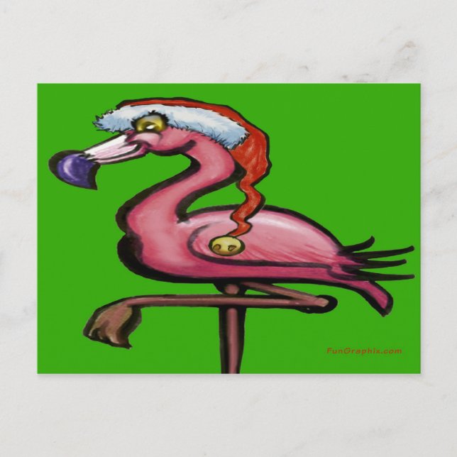 Cartão Postal Natal do Flamingo (Frente)