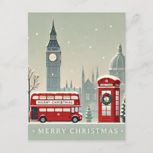 Cartão Postal Natal em Londres   Big Ben e Londres Festivo