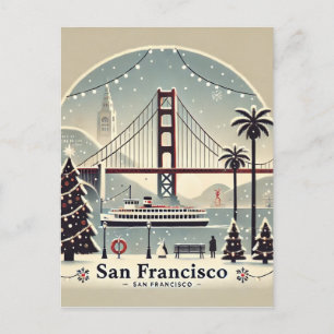 Cartão Postal Natal em São Francisco - Ponte Golden Gate