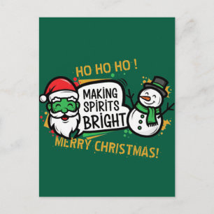 Cartão Postal Natal Fazendo Espíritos Brilhantes