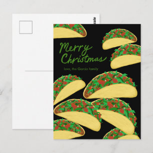 Cartão Postal NATAL FELIZ Avalanche de Tacos Delicioso Personali