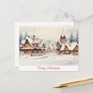 Cartão Postal Natal Feliz Vintage