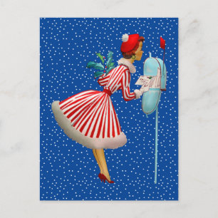Cartão Postal NATAL FELIZ Vintage à Procura de Correspondência