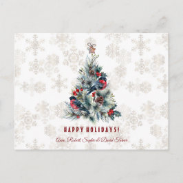 Cartão Postal Natal - Feriado de Berries Deseja Monograma