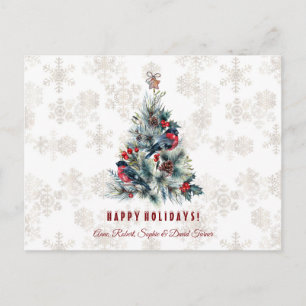 Cartão Postal Natal - Feriado de Berries Deseja Monograma