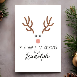 Cartão Postal Natal Fofo Divertido Rudolph