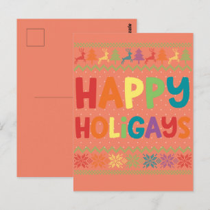 Cartão Postal Natal Gay Engraçado LGBT Feliz Holigays Arco-íris