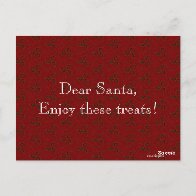 Cartão Postal Natal Holly (Verso)