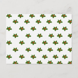 Cartão Postal Natal Holly Pattern