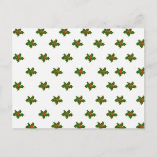 Cartão Postal Natal Holly Pattern