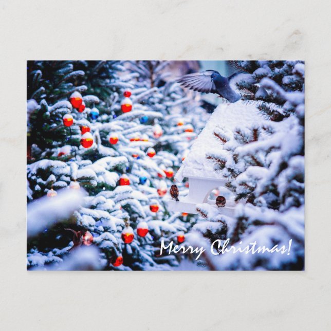 Cartão Postal Natal Idyll elegante personalizável (Frente)
