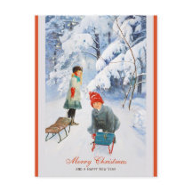 Natal Jenny Nyström Crianças de trenó CC0928