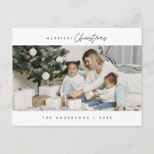 Cartão Postal Natal mais Alegre Foto de Família, Minimalista Mod