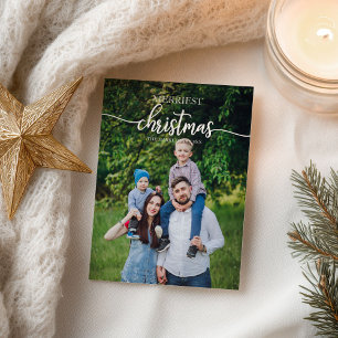 Cartão Postal Natal Mais Alegre Saudação de Férias com Foto Únic