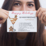 Cartão Postal Natal Martini Cocktail Receita Gingerpão<br><div class="desc">Este design pode ser personalizado na área fornecida pela alteração da foto e/ou do texto. Ou pode ser personalizado clicando em Personalizar este Modelo e, em seguida, escolhendo o clique para personalizar mais a opção e excluir ou alterar a cor do plano de fundo, adicionar texto, alterar a cor ou...</div>