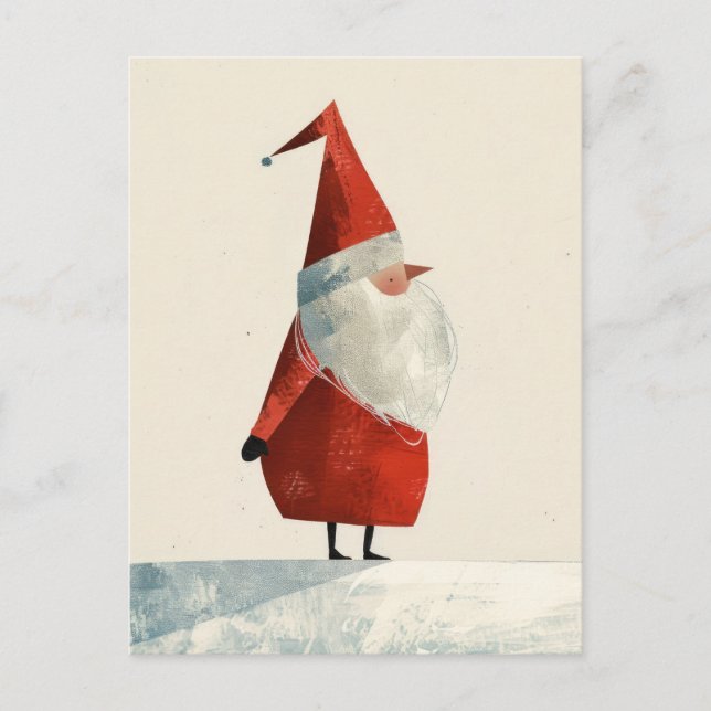 Cartão Postal Natal Minimalista da Aquarela (Frente)